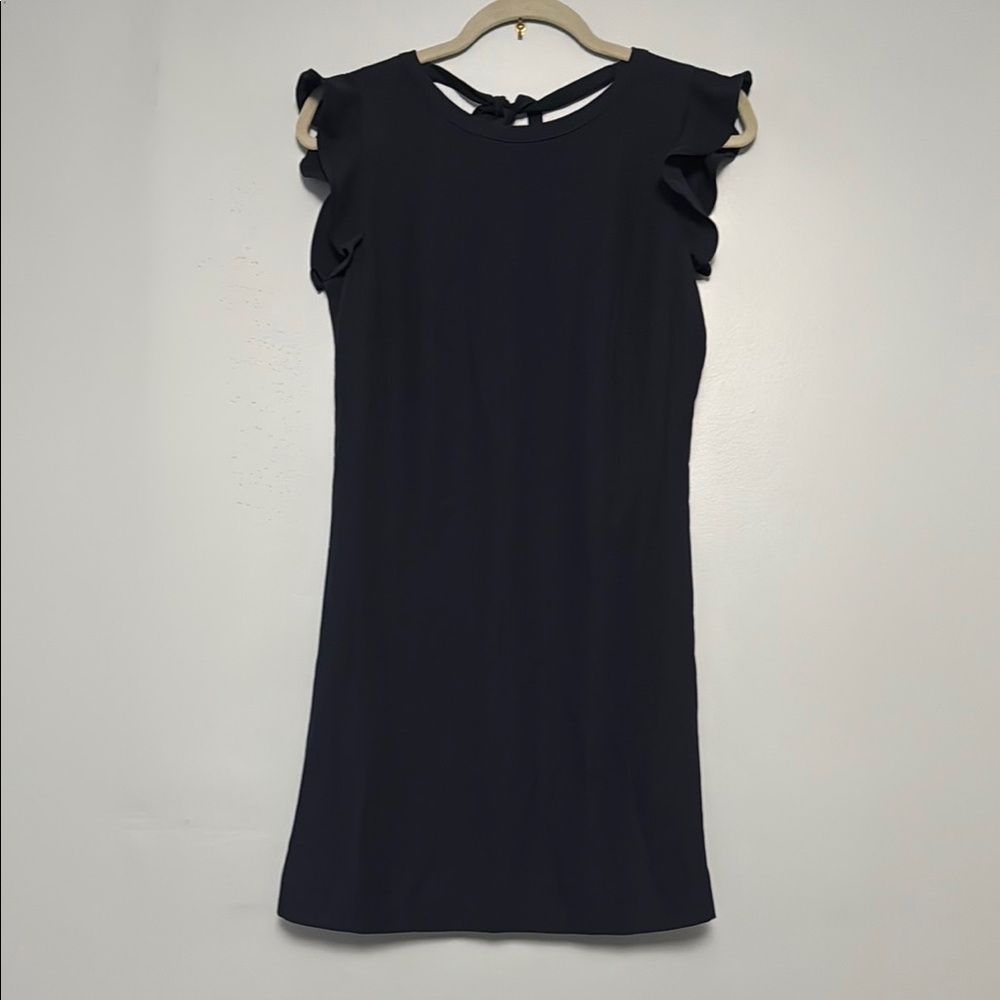 LOFT Black Sheath Mini Dress Flutter Sleeveless